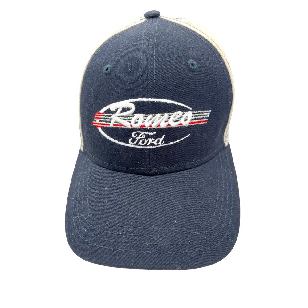 Romes Ford Navy & Beige Baseball Cap By Design Dynamix One Size 100% Cotton Curv